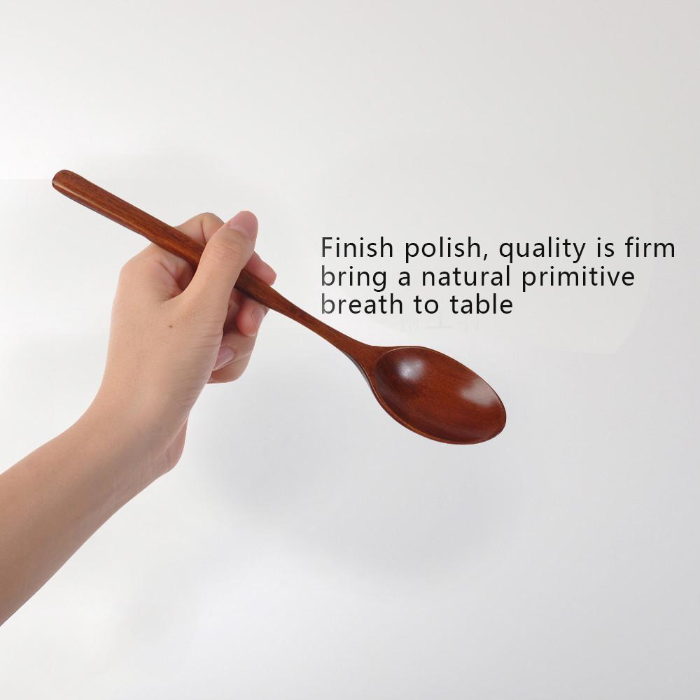 Wooden Spoon Fork Bamboo Kitchen Cooking Utensil Tools Soup-Teaspoon Tableware