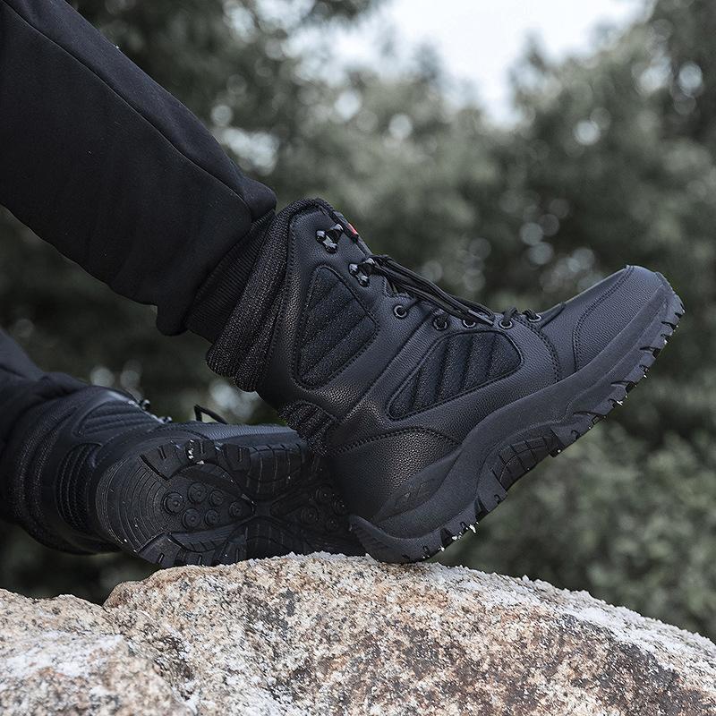 Herren Outdoor Taktische Stiefel Wasserdicht und Warm Hohe Bergsteigen Skifahren Trainingsstiefel High Top Kampfstiefel Militärstiefel