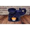 Blue Elephant Ceramic Oil Burner with Tealight Candle – Handcrafted Decorative Aroma Diffuser for Home & Spa Use