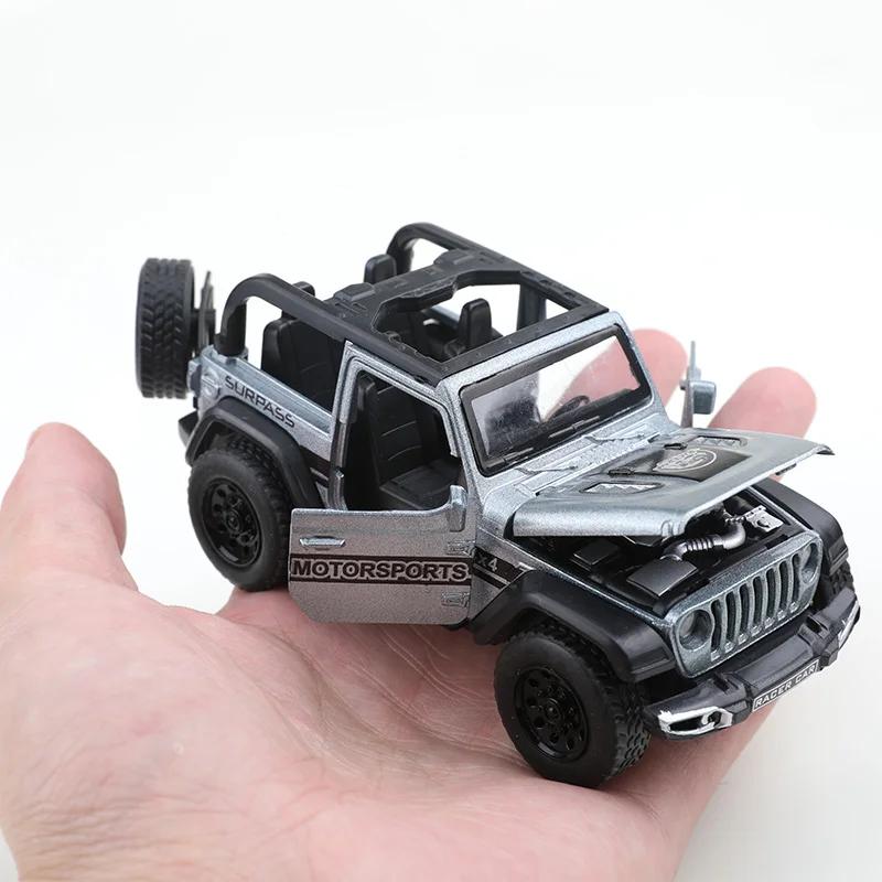 (Bagged) 1/36 Scale Four-Door Jeep Wrangler-Style Off-Road Pullback Toy Car, Die-Cast Metal, Boy's Toy, Powerful Pullback.