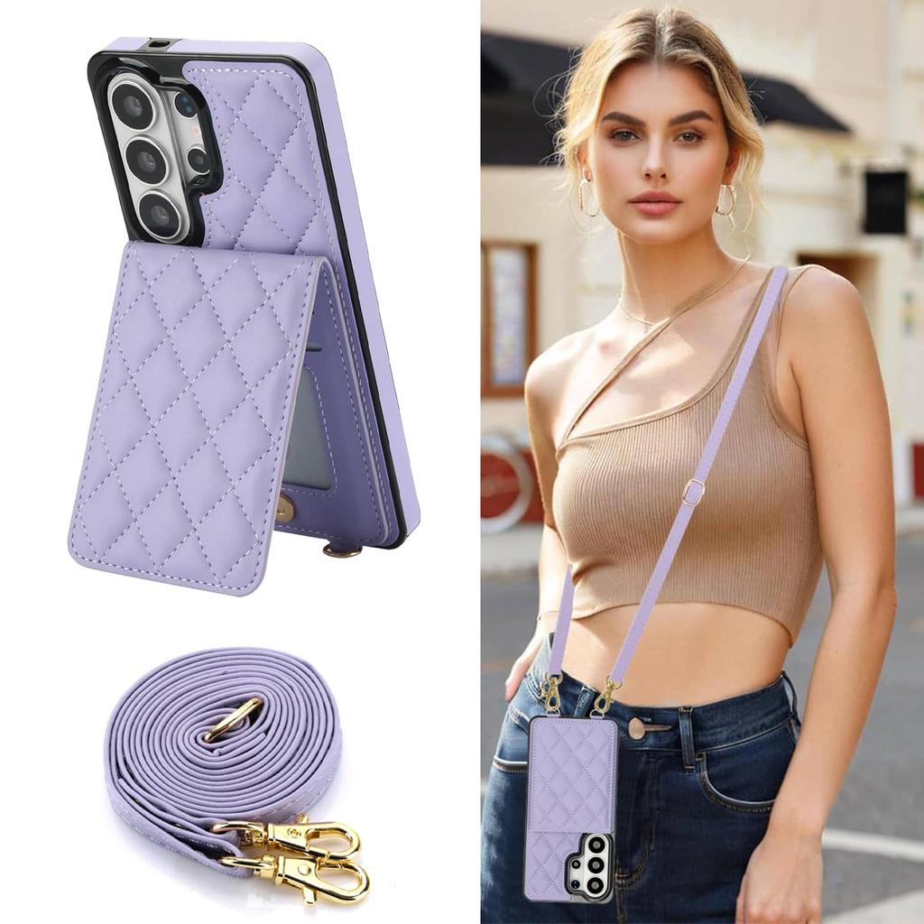 For Samsung Galaxy S26 S25 S24 S23 S22 S21 Ultra Note 20 Ultra Case Wallet with Card Holder, Flip Magnetic Clasp Kickstand Cover