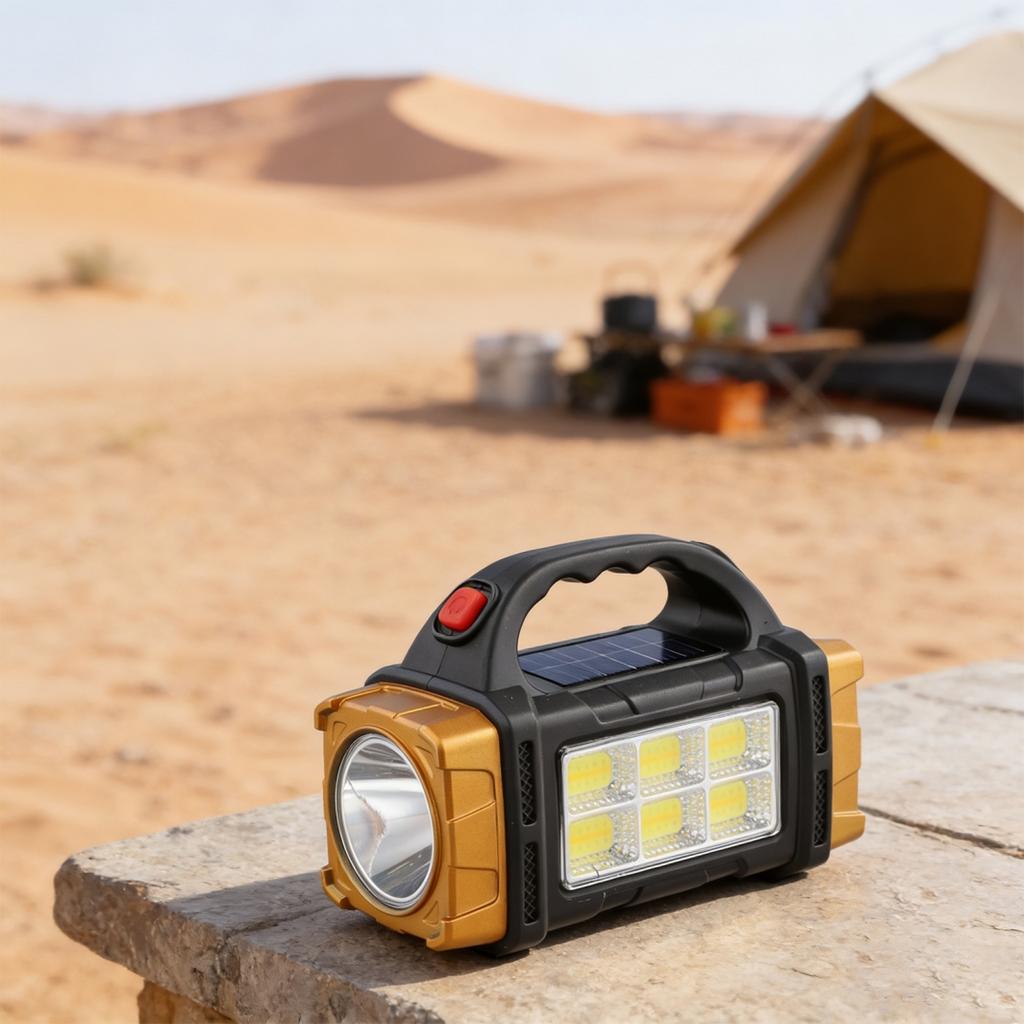 Efficient Solar Charging Solar Flashlight USB Rechargeable Light