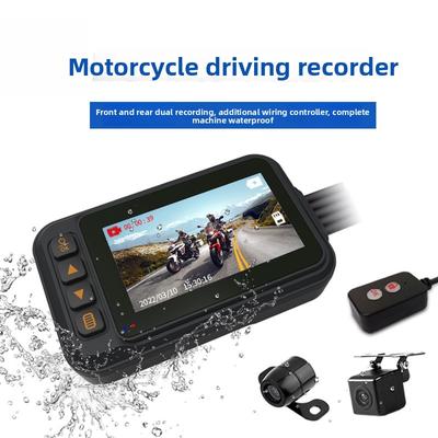 New Front and Rear High Definition 720P Wide Angle Dual Lens 3 Inch Whole Machine Full Waterproof Motorcycle Locomotive Driving Recorder