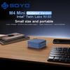 SOYO M4 Mini Mini-PC, Intel N150 4 Kerne Max 3,6 GHz, 12 GB LPDDR5 RAM 512 GB SSD, 2*HDMI + DP 4K Triple-Display