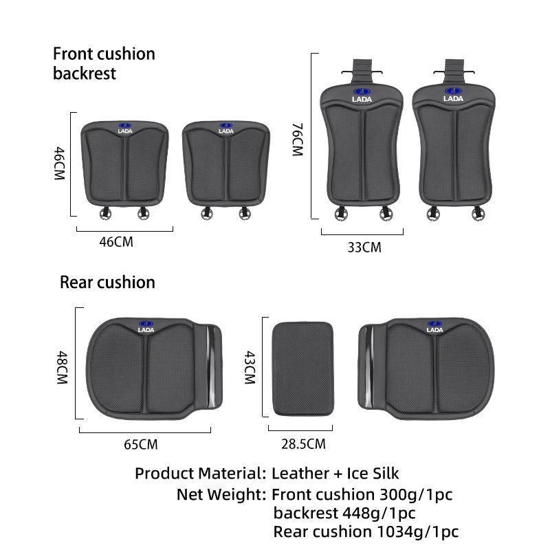 AHTFPU1 Car Seat Cover Front Rear Seat Ice Silk Cushion Pad Protective Mat For Lada Vesta Niva Samara Kalina Largus Priora Xray