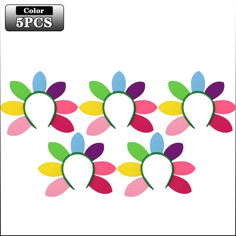 Sunflower Hair Bands Rainbow Colour Hair Bands Birthday Festival Party Cute Headband Stage Hair Decoration Children's Day Gift