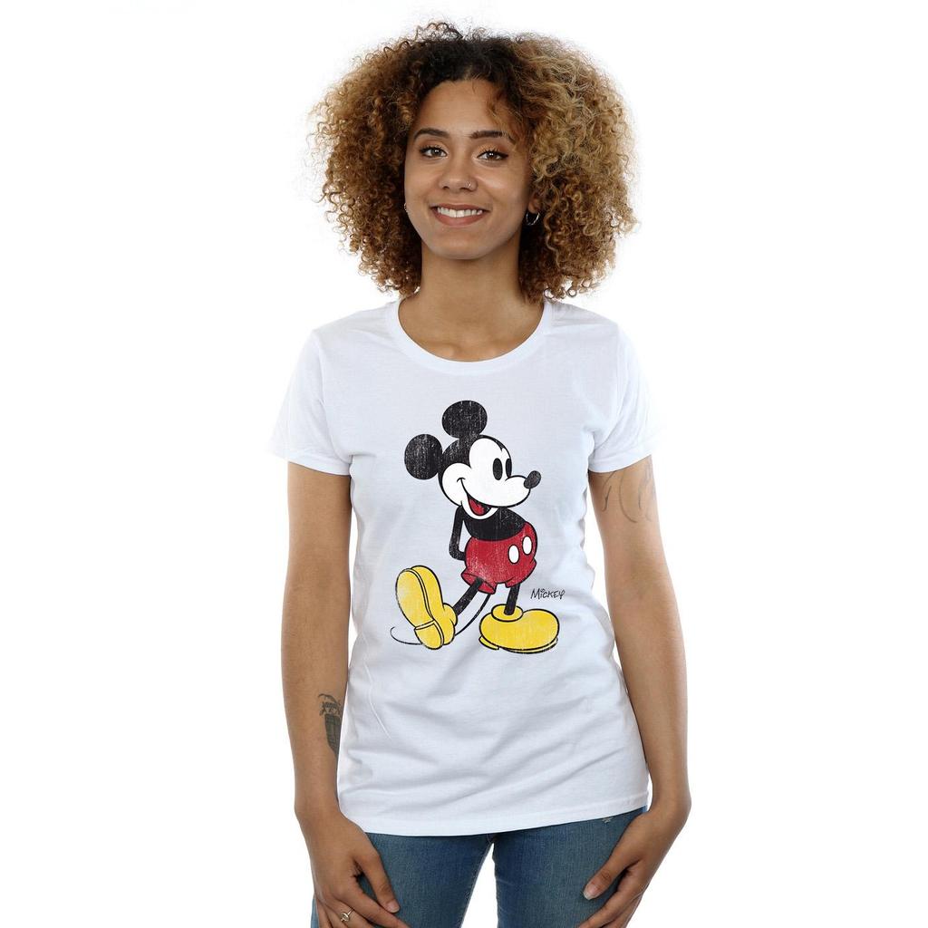 Disney Womens/Ladies Mickey Mouse Classic Kick Cotton T-Shirt
