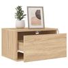 Wall-mounted Bedside Table - Maison Exclusive - Sonoma Oak - Integrated RGB LED - Set of 2