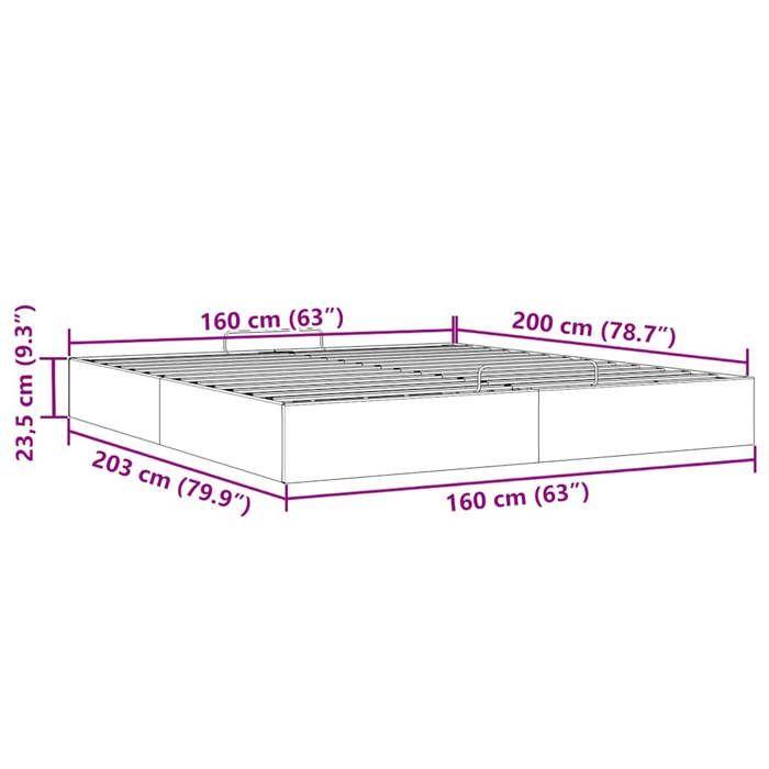 VidaXL Ottoman Bed Frames Without Mattress Dark Brown 160x200 Cm Fabric, Bed Frame, Upholstered Bed Frame, Bed Frame 3310892