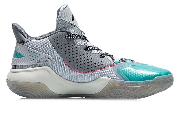 Men's Sneakers Li-Ning Li Ning Swift Wind Cushioning Slip Resistant Mid top Basketball Shoes Men's Shark Gray