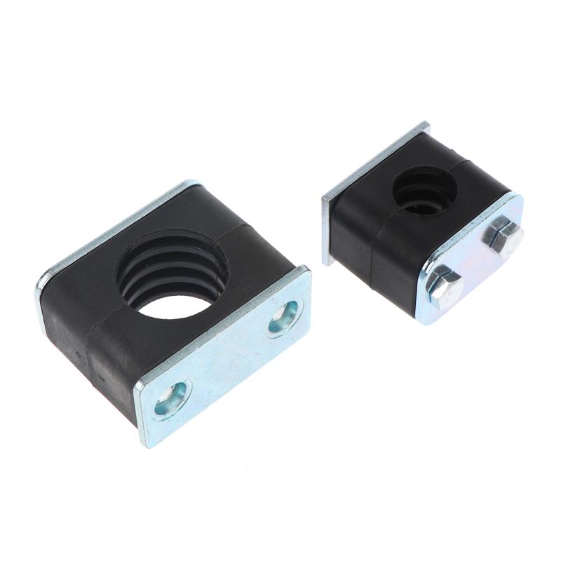 2Pcs Black Nylon Pipe Clamp Bolted Plastic Clip Tube Fastener 6-50Mm Diameter For Fixing And Binding Accessories
