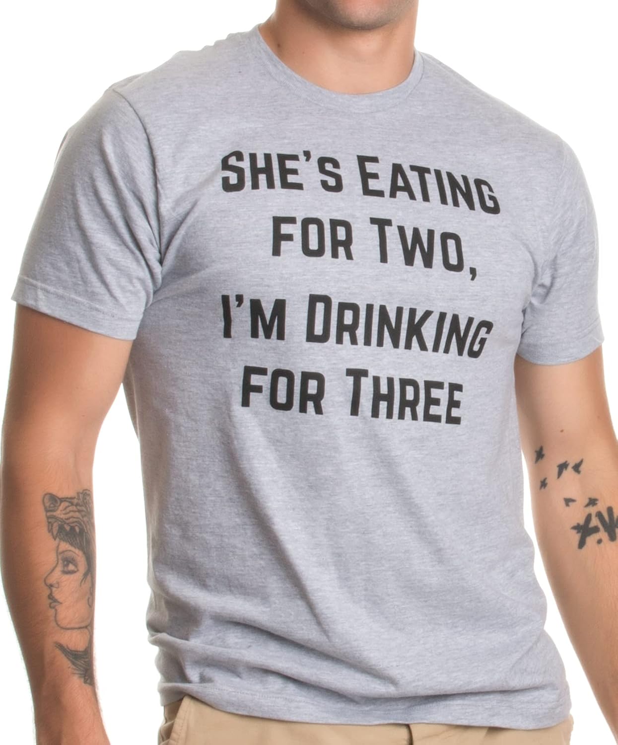 Drinking for Three | Funny New Dad Father Pregnancy Announcement Joke T-Shirt S разноцветный