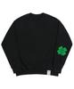 GRAVER [Unisex] Elbow Clover Smile Sweatshirt_Black