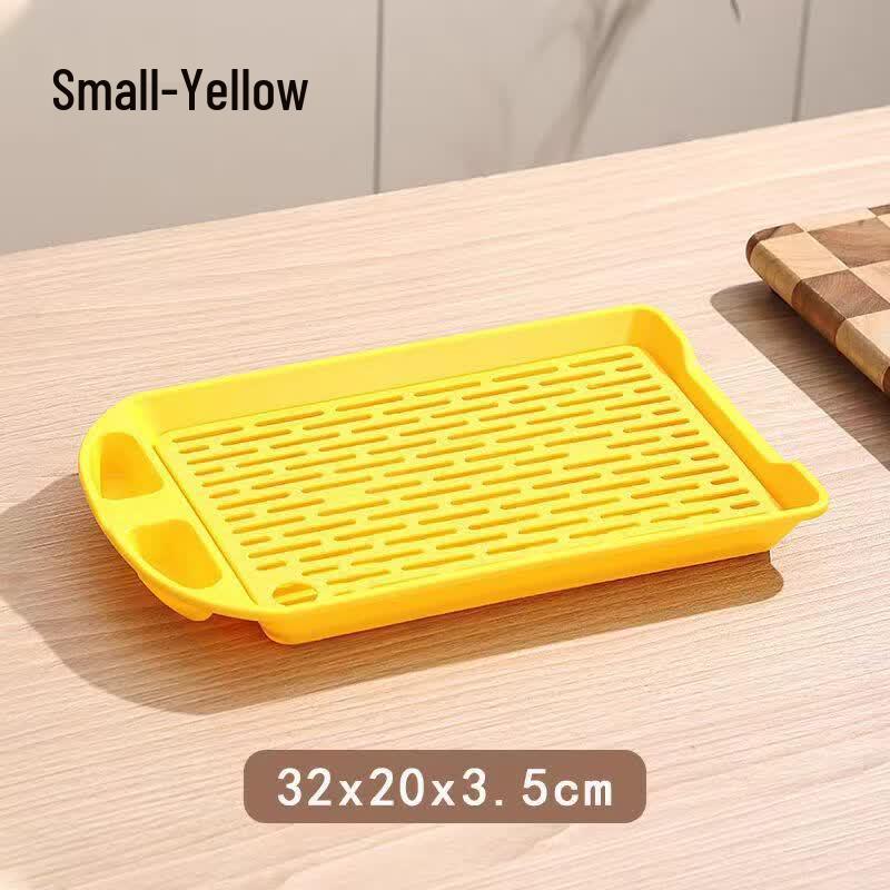 Ru Han Square Plastic Food Serving Tray with Drainer