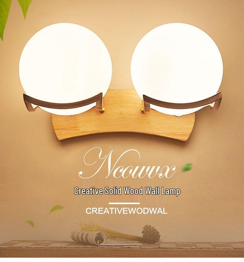 Moderne minimalistisk vegglampe i tre for soverom og gang (Kinesisk og europeisk stil)