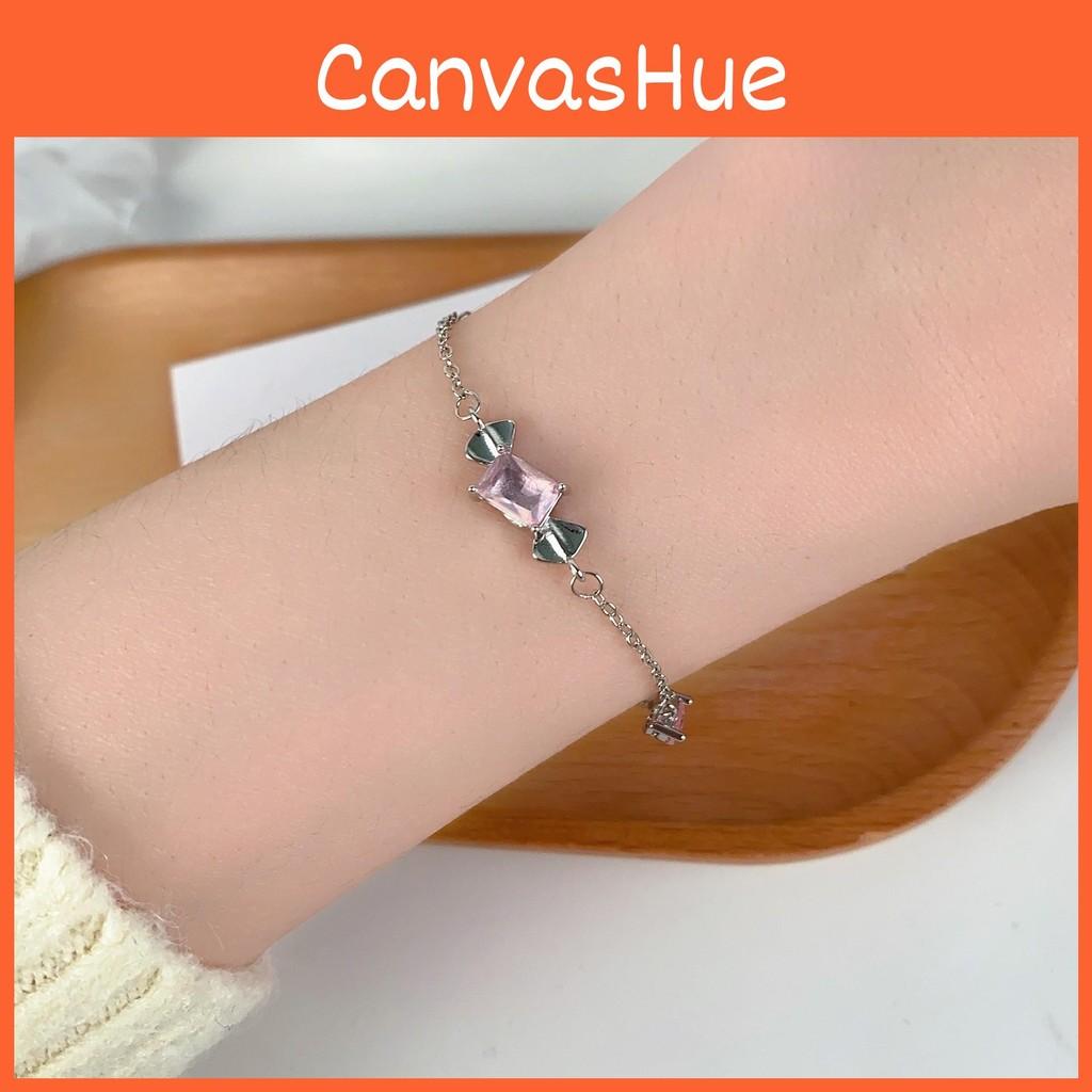 Pink Charming Heart Bracelet For Teens Everyday With Geometric Design Alloy