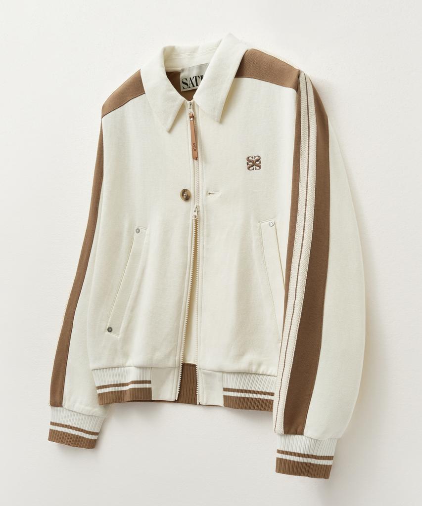 Satur Rawton Collar Track Zip-Up Jacket Resort Cream