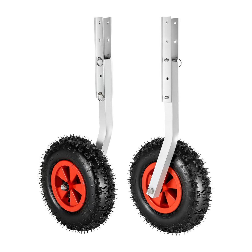 Boat Launching Wheels, 226.8 Kg Load Capacity, 304.8 Mm Aluminium Alloy Transom Wheel with Inflatable Rubber Tires, Folding Launch Wheels with 4 Quick