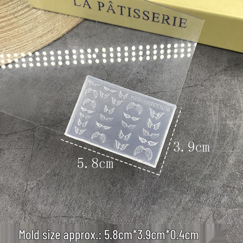 Forest-Style Flying Birds Nail Art Stencils with Feather and Skirt Edge Decorations