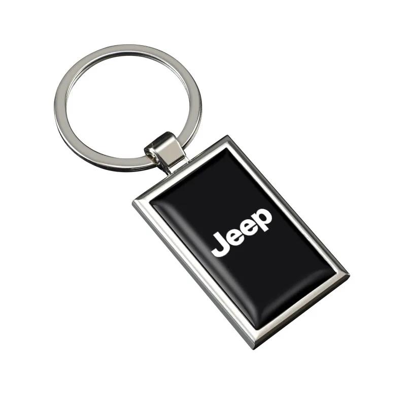 

For Jeep 1Pcs Zinc Alloy Car Keychain Men Auto Emblem Keyring Pendant For Jeep Grand Cherokee Wrangler JK Gladiator Compass R