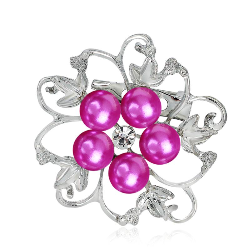 Hot! Fashion Alloy Crystal Pearl Bead Inlay Brooch
