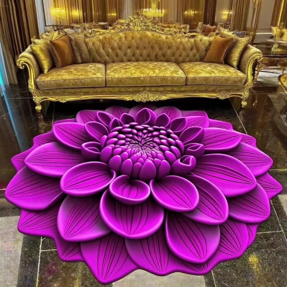 Special-shaped 3D Flower Carpet Non-slip Bathroom Floor Mat for Living Room Tea Table Bedside