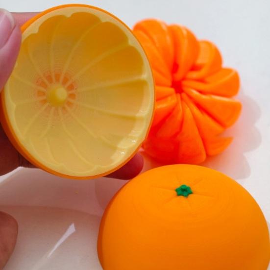 3D-printet Citrus Fidget Legetøj Stressreducer Udvidbar Spiral Kædebold med Glat Bevægelse Realistisk Appelsin Citron Legetøj Fokusforbedrende Gadget