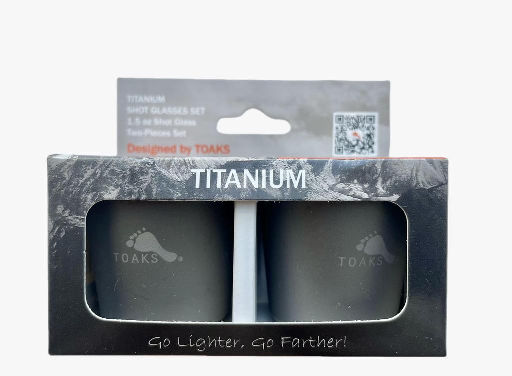 Toaks Titanium Shot Glasses, 42ml, Set of 2