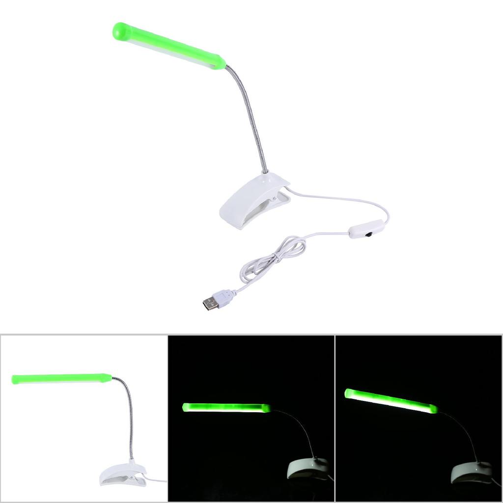 1Pc USB LED Light Clip On Clamp Bed Table Study Desk Rding Lamp White