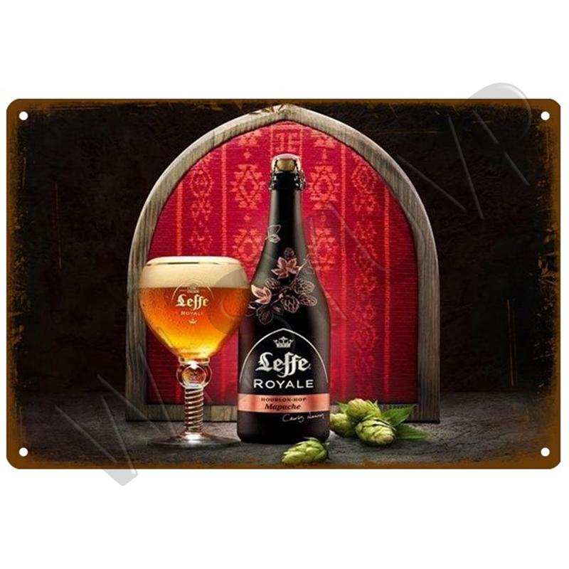 Leffe Retro Metal Sign Tin Sign Whisky Belgium Beer Plaque Metal Wall Decor Vintage Decor Poster Plates Man Cave Shabby Chic
