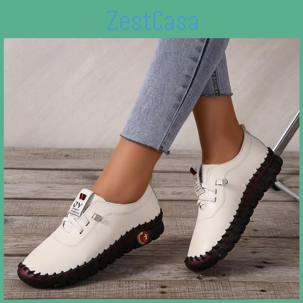 Fashion Shoes Womens Spring 2022 And Autumn New Softsoled Handsewn Bag Shoes Large Size Casual Womens Slipon Shoes