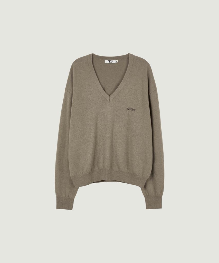 GROVE 26Fw Myles V-Neck Knit (Khaki)