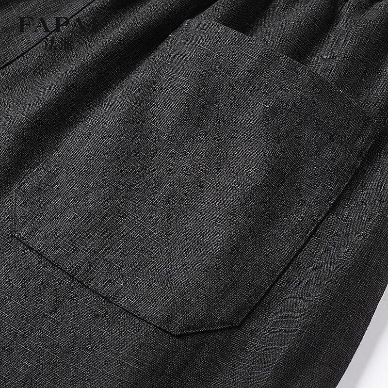 FAPAI Men's Ramie Blend Casual Pants