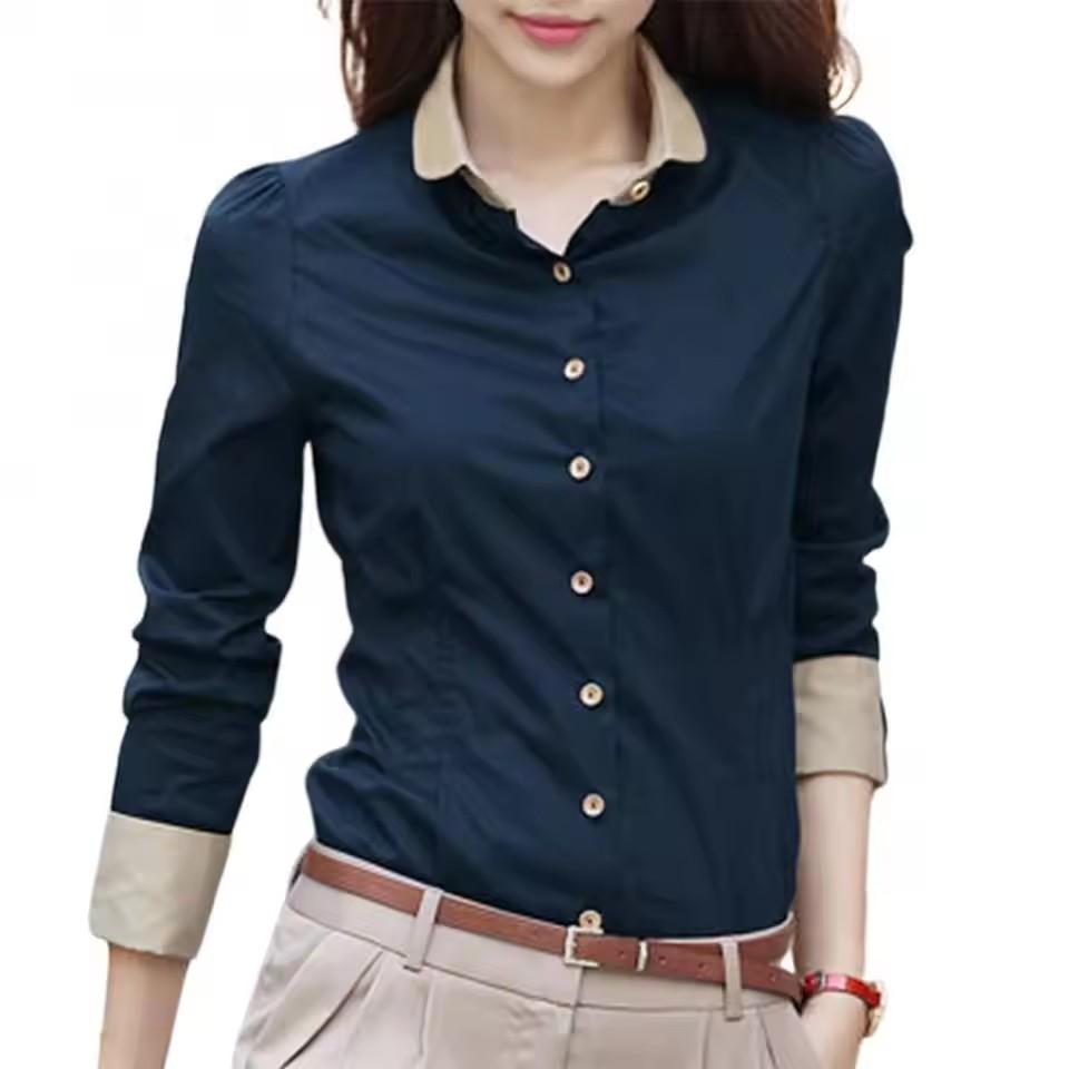 Spring Women's Fashion Business Long Sleeve Shirt