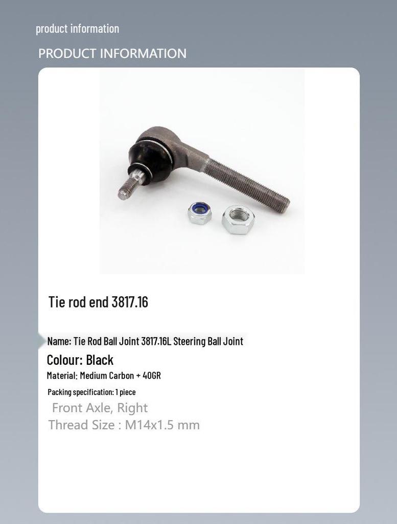 Compatible Steering Tie Rod Ball Joint for Citroen and Peugeot Models 381731