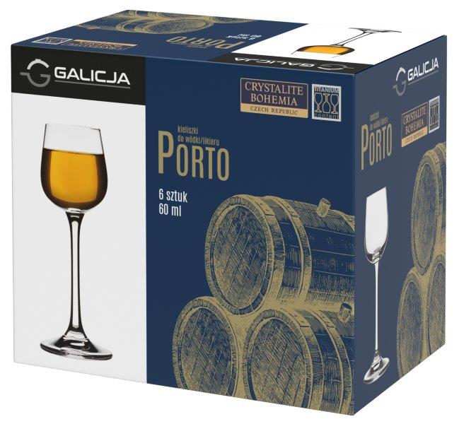 Kieliszki Do Likieru Szklane Na Nóżce Bezbarwne 60 Ml 6 Szt Porto