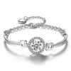 Elegant Zircon Gemstones Button Bangle Bracelet In Stainless Steel For Stylish Girls