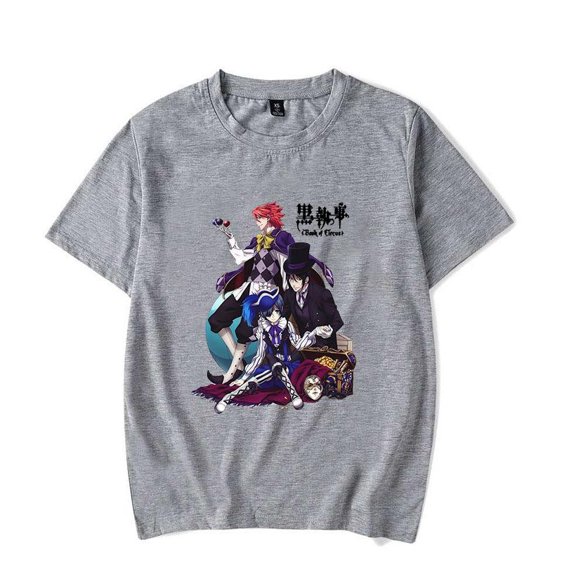 Hot Anime Black Butler Sebastian Michaelis Ciel Phantomhive Printed T-shirts Men Women Summer Casual Short Sleeved T-shirts