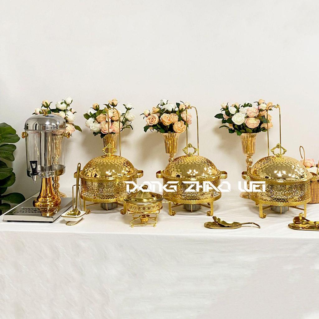 Vierblättriger Klee Gold Heißtopf mit Deckel & Ständer - 4L & 8L Größen