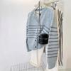 Vintage Motley Design Striped Knitted Cardigan Women's Autumn and Winter Fashion Casual Small Sweater Jacket