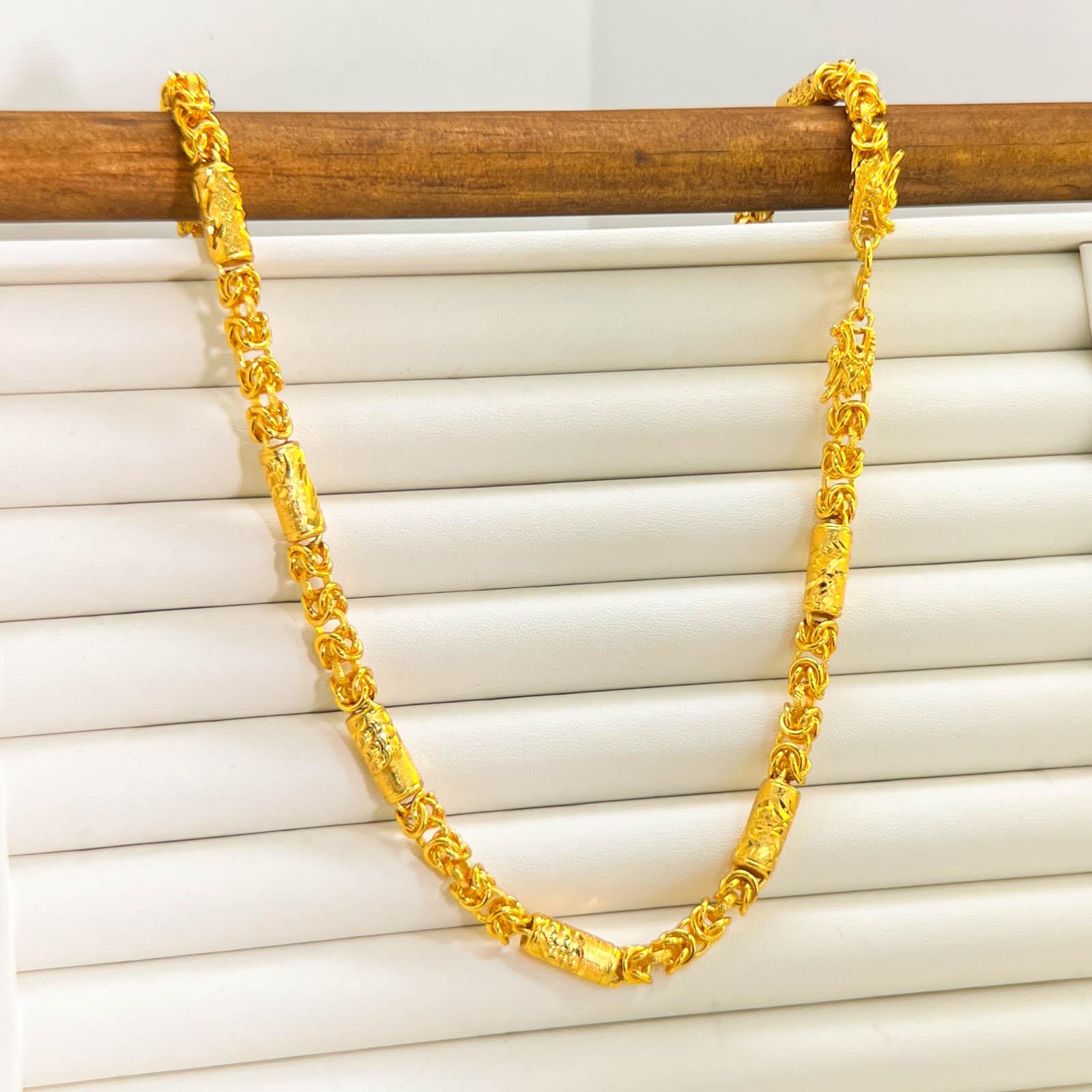 Позолоченные украшения, цилиндрический узор под ткань, кран, мужское и женское ожерелье, цилиндрическая витая цепочка, отправляется по одному экземпляру от имени других.