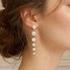 1 Pair Women Earrings, Imitation Pearls Long Earrings, French Style Long Drop Earrings, Lightweight Natural Earrings for Jewelry Gift