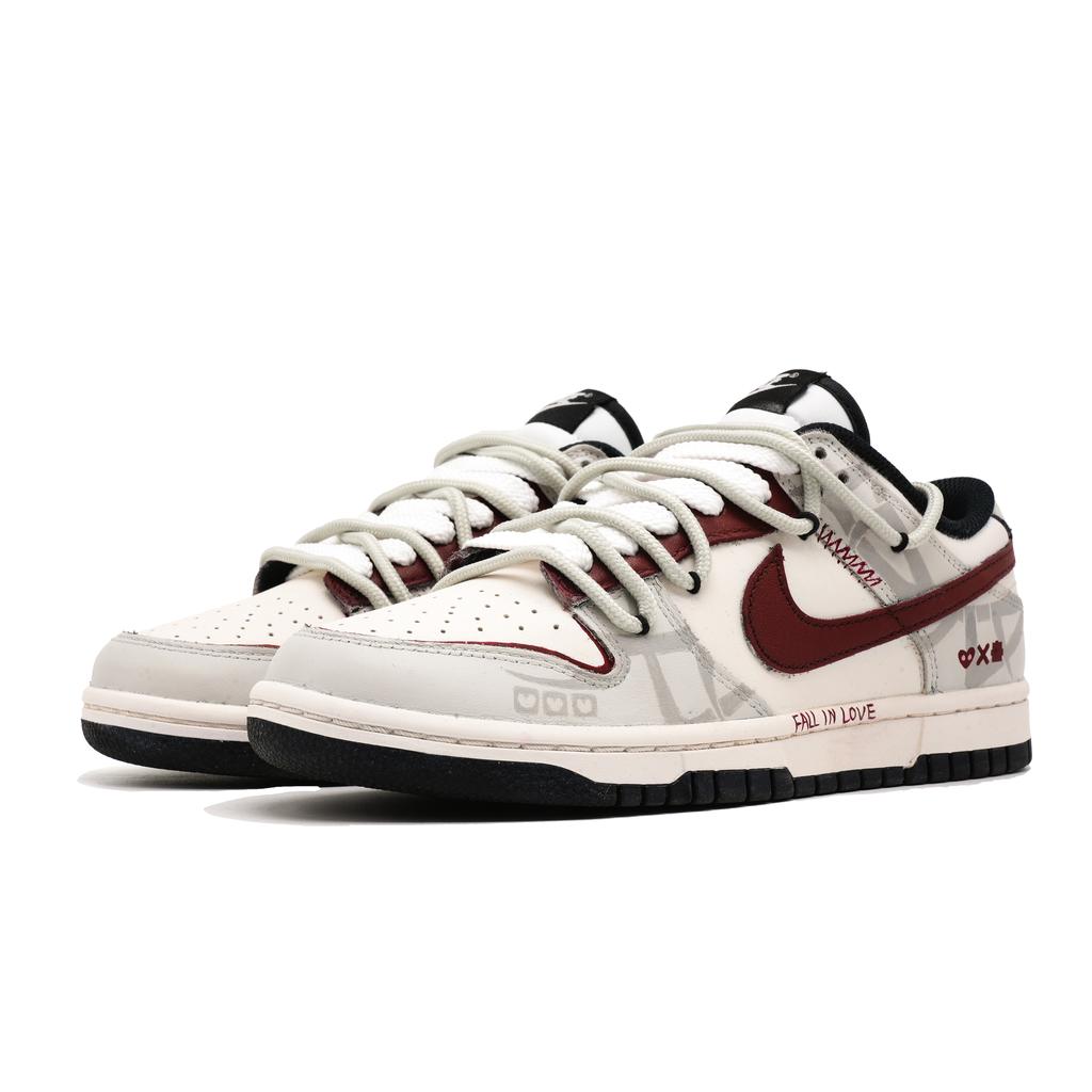 Nike Dunk Love IT Leather Coverage Height Increasing Coverage Height Increasing Low top Skateboard Shoes Unisex Brown HF5441-100(Team1096-)