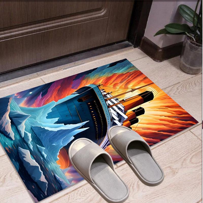 RMS Titanic Pattern Rug, Indoor/Outdoor Mat, for Picnic, Gameroom, Bedroom, Office, Living Room, Home Decor Carpet, Birthday Gift