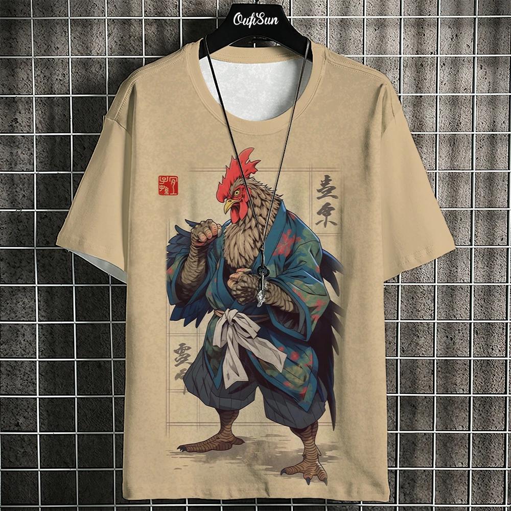 Summer short sleeve printed T-shirt for men's O-neck pullover fashion street clothing fashion Men's clothing