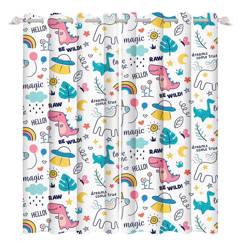 Unicorn Blackout Drape Rainbow High Shade Protection Window Drapes Unicorn Bed Chamber Living Area Room Deco for Girls Kids Set of 2 Panels