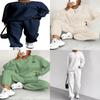 Autumn Winter Trendy Geometric Pattern Knit Pantsuit For Women Casual Lounge Wear