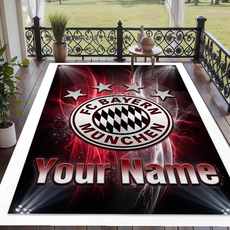 Custom Text Printed Rug Bayern Munich Non Slip Floor Carpet For Home Room Decor