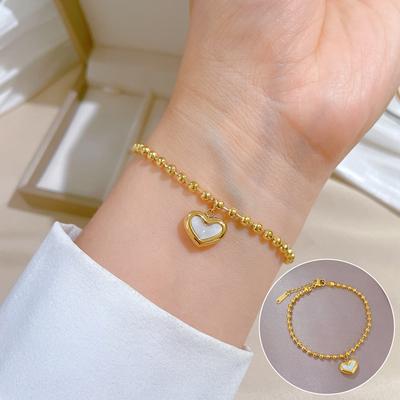 Dongdaemun Personality Temperament Mori Love Fritillary Round Bead Bracelet Female Retro Girlfriend