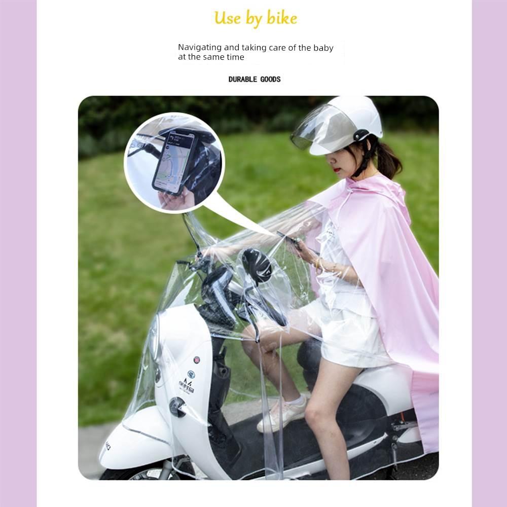 Raincoat Electric Car Double Mother and Child Women Parent-Child Long Body Rainstorm Prevention Battery Motorcycle Special Transparent Poncho